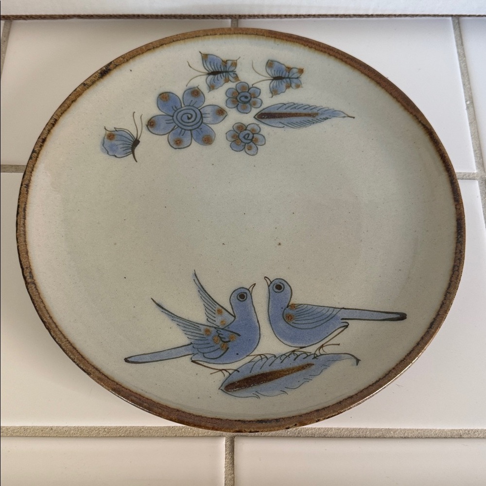 Ken Edwards Mexican TONALA POTTERY El Palomar 10” plate #5 🐈‍⬛
